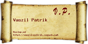 Vaszil Patrik névjegykártya